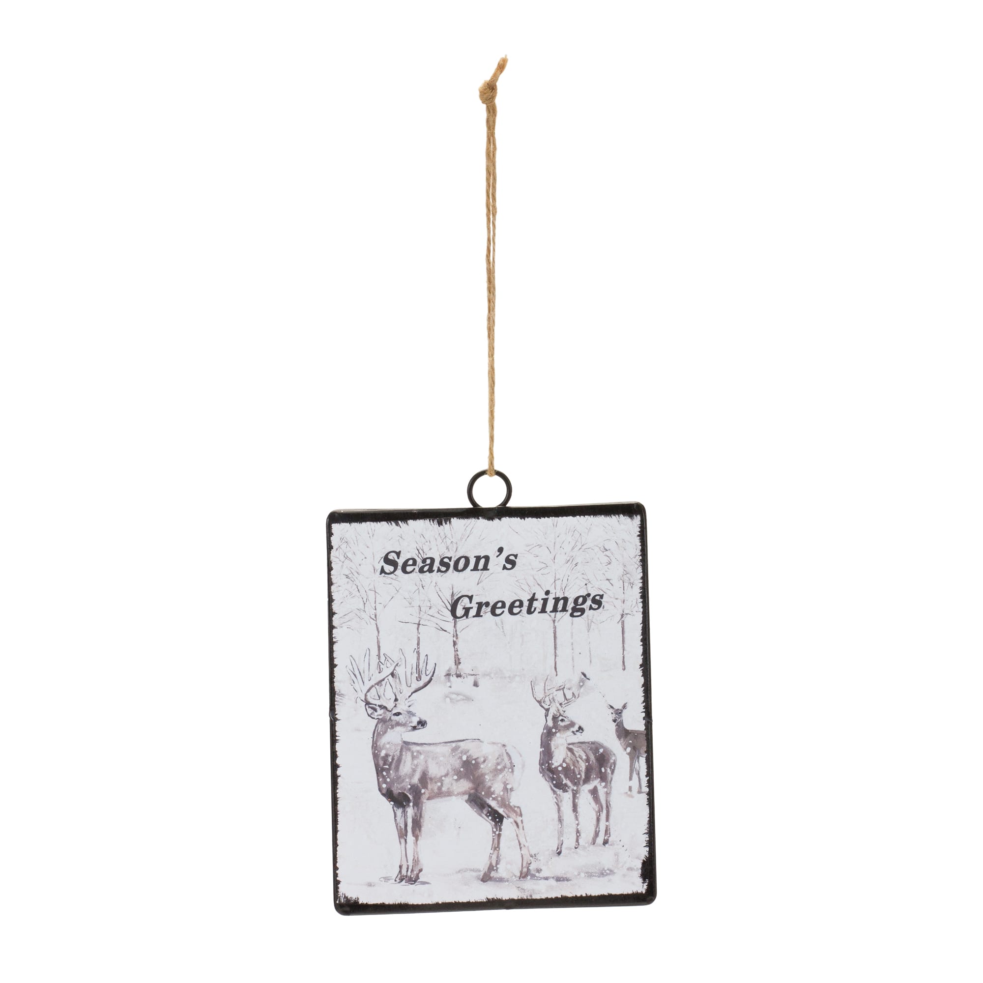 12ct. 6.25" Glass Seasons Greetings Deer Ornament Set